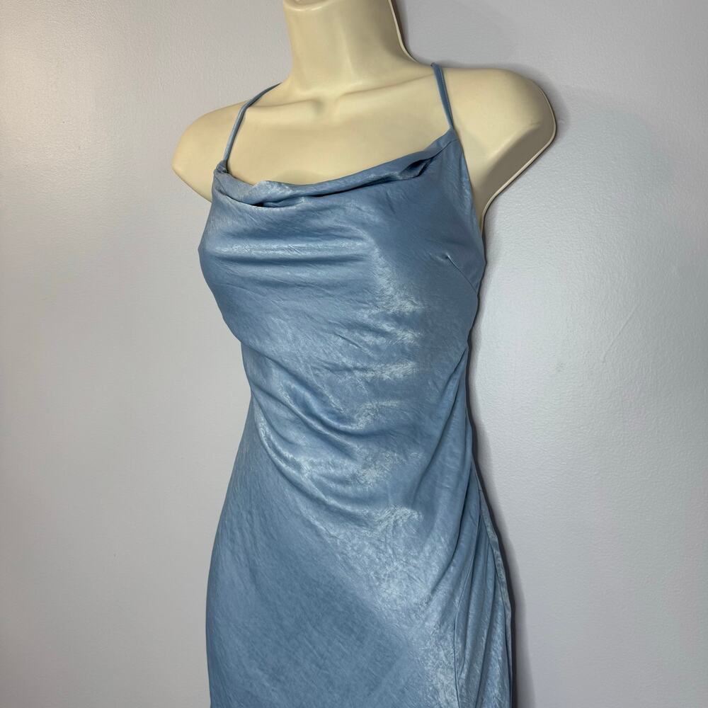Hello Molly Drinks On Me Midi Slip Midi Dress Blue Women's S New - Picture 6 of 15